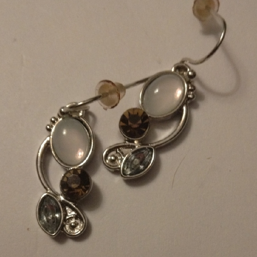 Elegant Silver and Purple Earrings